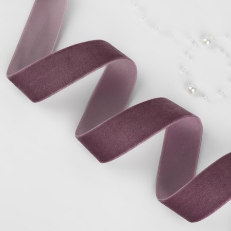 Velvet tape, 25 mm, 18 ± 1 m, black blackberry # 199-1