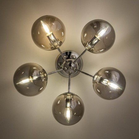 Ceiling Citilux "Tommy" CL102150, 52x52x24.5 cm, 5x40W, e14, gray color gray-3