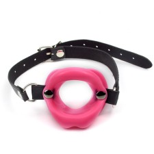 Gag BDSM Oka-hpki, gag in the shape of lips, adjustable belt, 5 x 4.5 cm, pink 99246