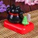Plastic pendulum from the solar battery "Cat Mani-Neko with a tree" Black 8x10x6 cm
