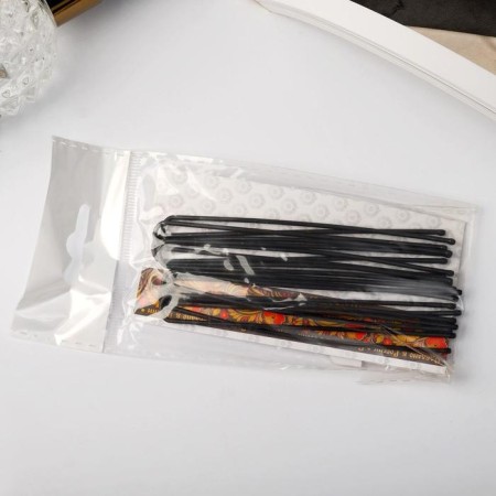 Hair hairpin "Narodnaya" 8.5 cm, black (set 10 pcs)-1