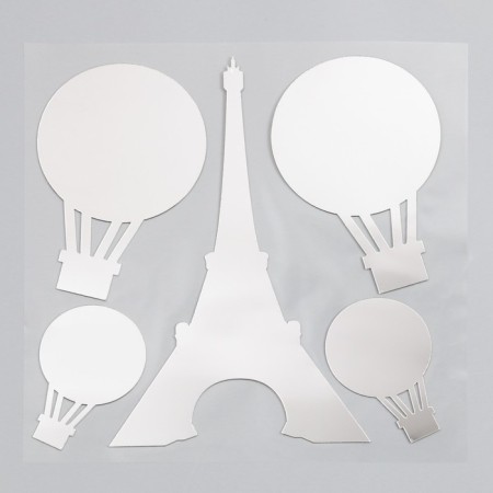 Interior mirror sticker "Eiffel Tower and balloons" 38x31 cm-1