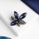 Brooch "Flower" Sea star, colored in gray metal