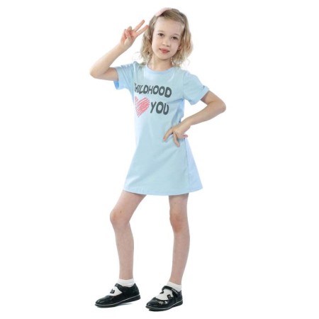 Children's dress Childhood, height 110 cm, light blue color-1