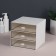 BASIC organizer for storage, multi -level, 3 sections, 15.4 × 14.6 × 16.7 cm, white/transparent color