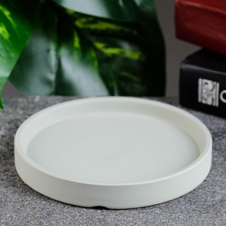 Ceramic tray for a flower pot up to 10.5 cm, gray, 12 cm