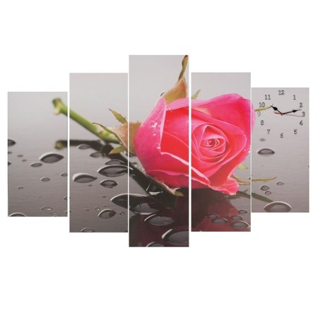 Carty clock wall, modular "pink rose", silent, 80 x 140 cm, mix
