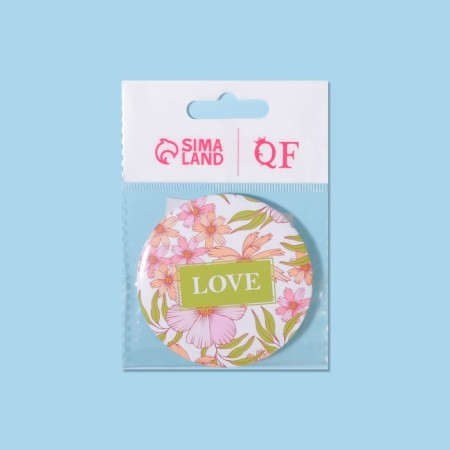 Pocket mirror "Love", d = 7 cm, color mix-3