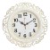 Watching clock, interior, silent, D-40.5 cm, white with gold