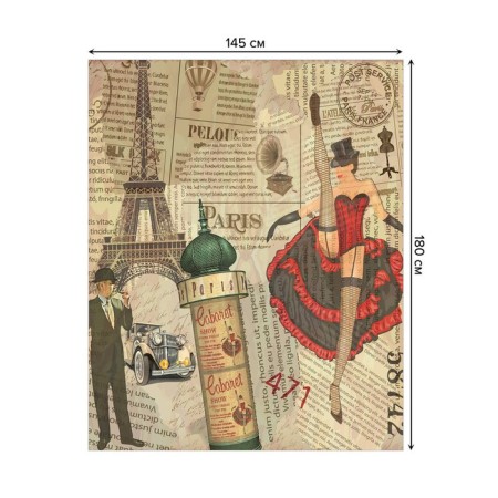 The tablecloth “Paris cabaret”, rectangular, Saten, size 145x180 cm-1