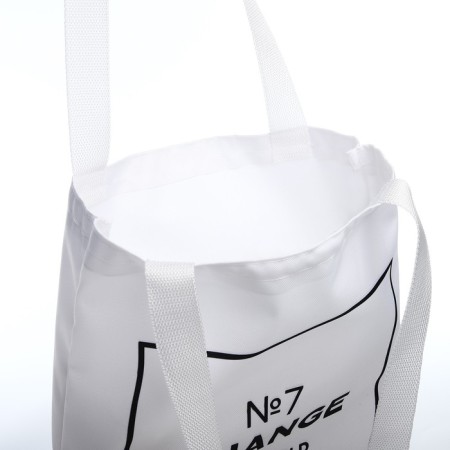 Bag Schoper "Change the World" 35x0.5x40 cm, Department without lightning, without lining, white-5
