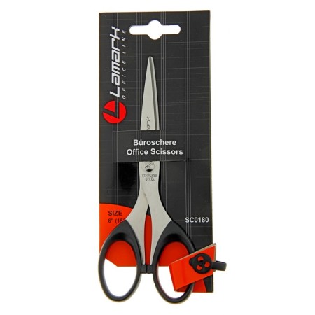 Scissors Lamark, 15.2 cm, colored ergonomic plastic handles, mix