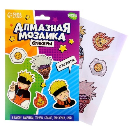 Diamond mosaic-sticker with partial filling for children "Anime"-1