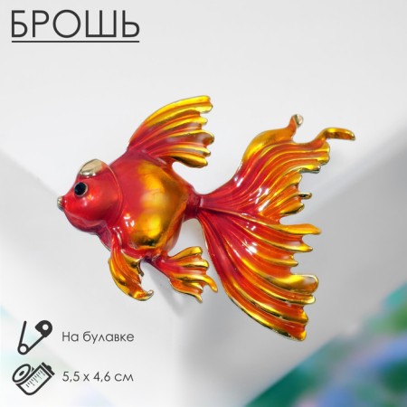 Brooch "Fish" Cockerel, color red-gold in gold
