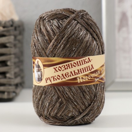 Yarn "NOSTOCH PENTER" 100% polypropylene 200 ± 20m/50g set 2pcs (brown brilliance, snow -white)-1