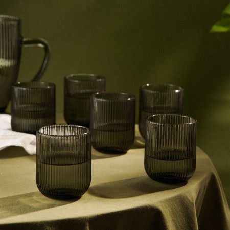 A set of glasses glass SL Home "Modern", 260 ml, 7.5 × 9.5 cm, green color-1