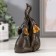 Polystone souvenir "Two African brown elephants" Golden ears 13.5x5x9.5 cm
