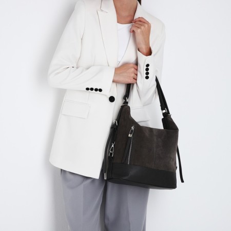 Women's bag with lightning, gray color-8