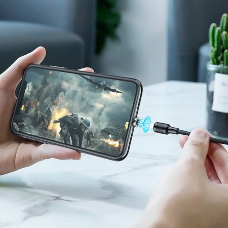 Hoco X52, Lightning - USB, magnetic connector, only charging, 2.4 A, 1 m, black-7