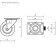 Furniture wheel, d = 75 mm, on the site, red