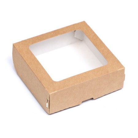 Food box, with a window, craft, 10 x 10 x 3.5 cm-2