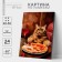 Picture on numbers on a canvas with a subframe of a “cat at dinner”, 40 x 50 cm