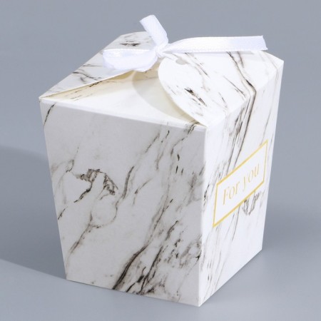 Bonbonniere box, gift packaging, “marble”, 7.5 x 8 x 7.5 cm-1
