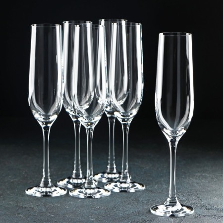 A set of glasses for champagne Viola, 190 ml, 6 pcs