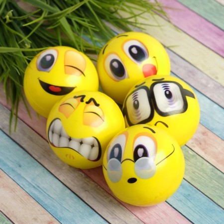 The ball "Smiles", soft, 6.3 cm, MIX color