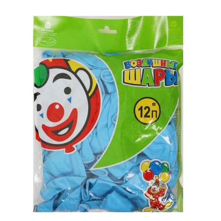 Latex ball 12 ", pastel, set 100 pcs., The color of light blue-1