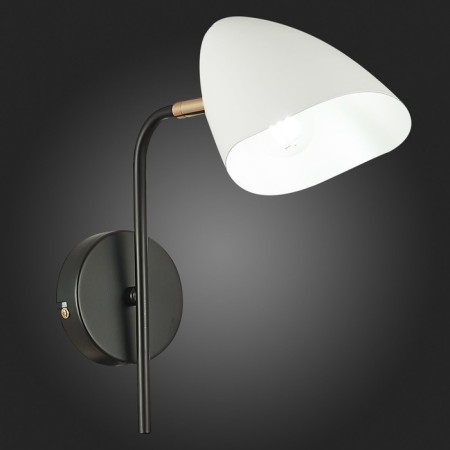 Wall lamp EVOLUCE. Sle103601-01. Satta. 1x40 W, E14, 12.5x28.5 cm, black color, gold-2
