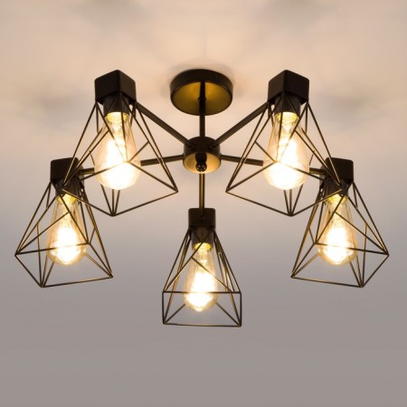 Trappola chandelier, 5x60W E27, black color-1