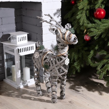 LED figure "Gray Deer" 44 × 65 × 15 cm, metal, textiles, AAX2 batteries (not in the kit), glow warm white-3