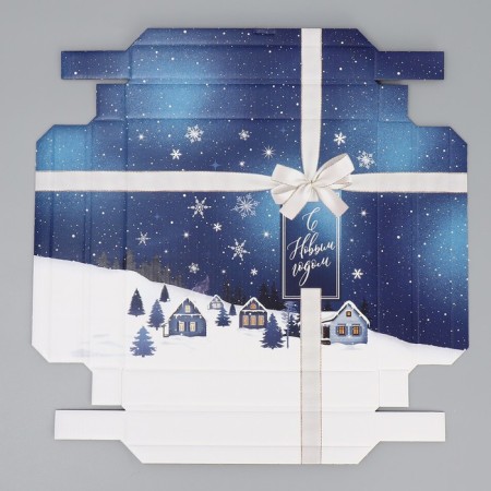 Folding box "Winter City", 20 x 20 x 5 cm, new year-6
