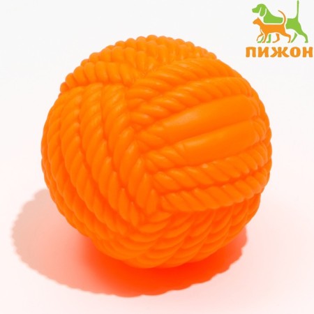 Dog toy squeaks "tangle of thread", 8 cm, orange
