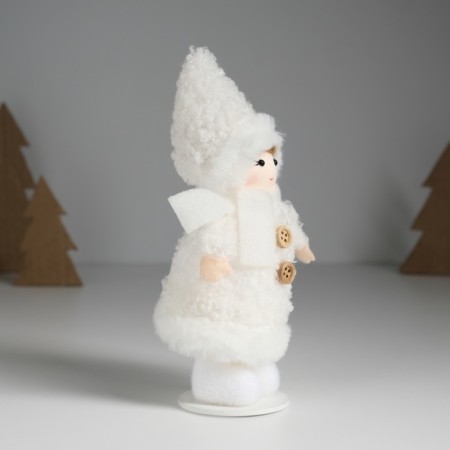 Interior doll "Baby in the lamb fur coat" 5.6x9x16 cm-1