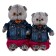 Soft toy "Basik in a jeans jacket and raspberry pants", 25 cm