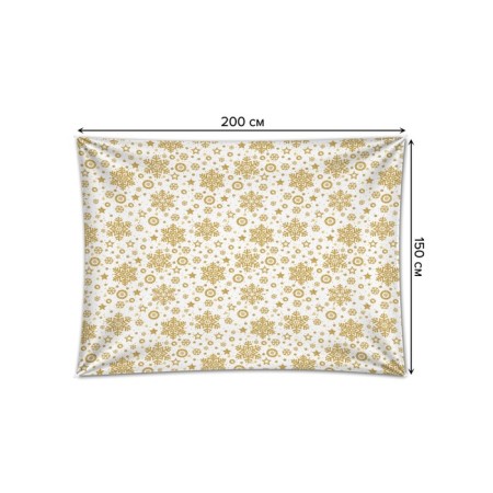 Decorative panel with photo printing "Golden Snowflakes", horizontal, size 150x200 cm-1