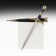 Dagger, black hilt with bronze, metal, plastic, 35 cm