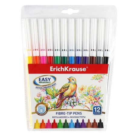 Fleeters 12 colors Erichkrause Easy Washable, 1-2 mm, euro suspension, ultrayar colors-5