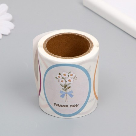 Stick Paper "Gratitude. Bouquets" 5x6 cm 120 pcs in a roll 5.5x5x6.5 cm-2