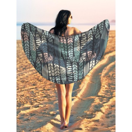 Pareo and beach rug "Tropical leaf fall", d = 150 cm