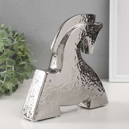 Souvenir Ceramics "Bending Horse" silver 5x20.5x20.5 cm-1