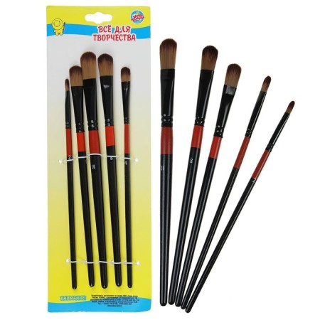 A set of brushes nylon 5 pieces, rounded, flat-1