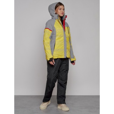 Ski jacket female winter, size 48, yellow color-13