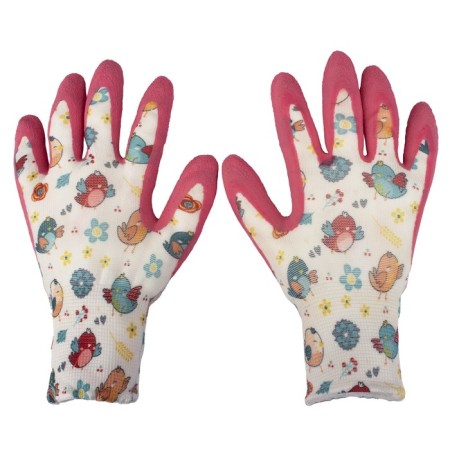 Garden gloves, polymer coating, "birds", Garden Show-3
