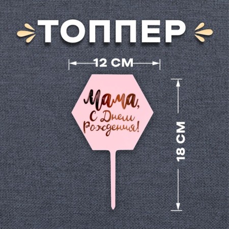 Topper "Mom, happy birthday!"