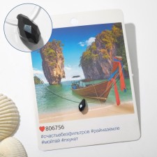 City pendant Phuket, a drop on a fishing line, black color 30cm