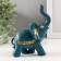 Souvenir Polystone "Blue Elephant with a Golden Pattern on the Popon" MIX 13x5x11 cm