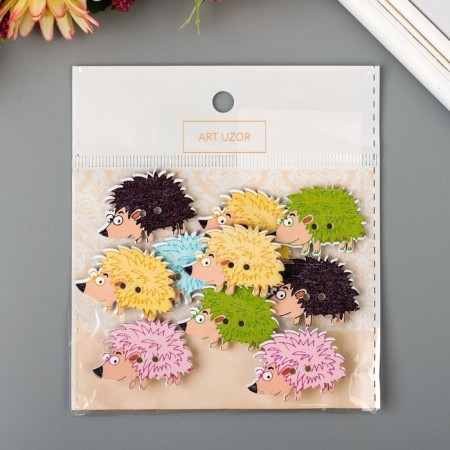 Decor for creativity tree "Hedgehogs" set 10 pcs mix 2x3 cm-3